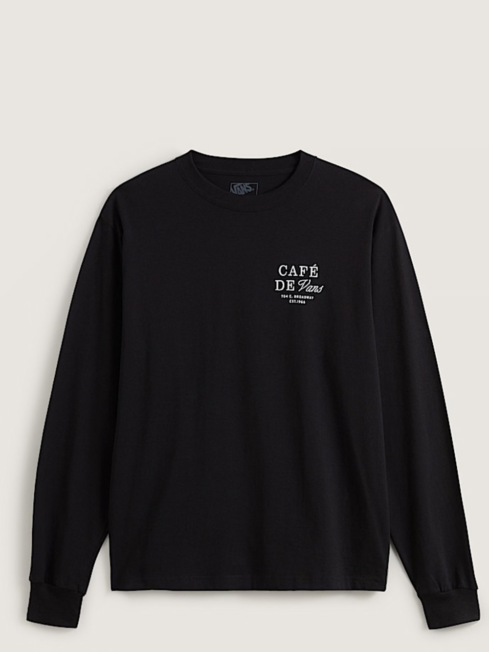 VANS Cafe De Paris Long Sleeve Crewneck Shirt - XL - Black - NWT - Picture 2 of 3